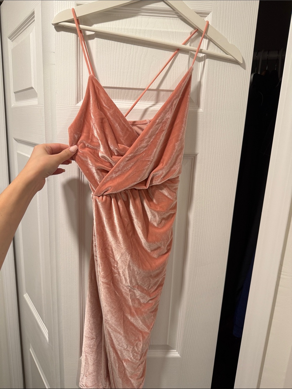 Boohoo Dusty Rose Velvet Midi Slip Dress